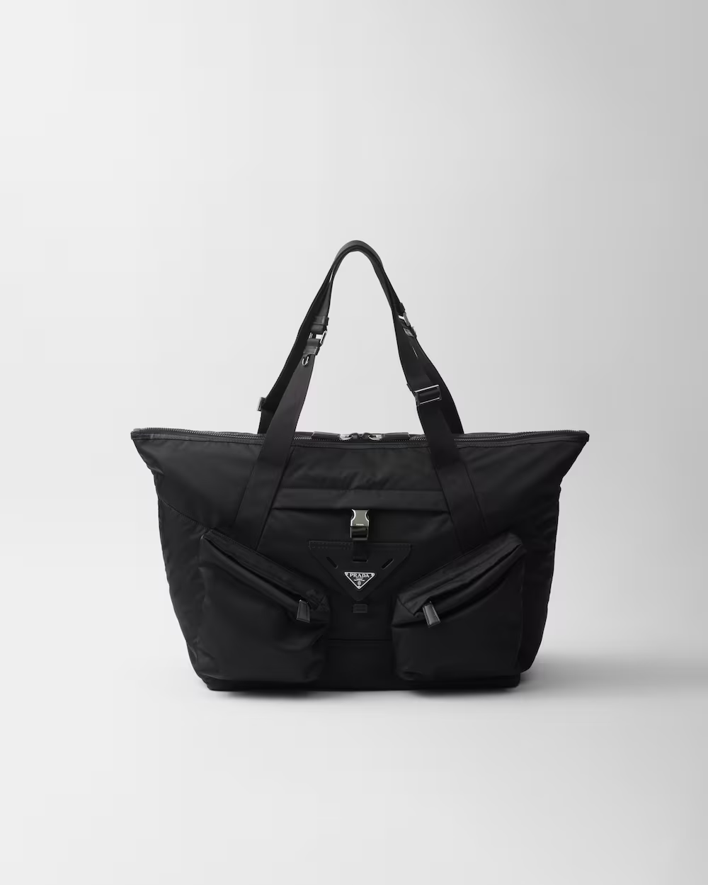 Re-Nylon and leather travel bag